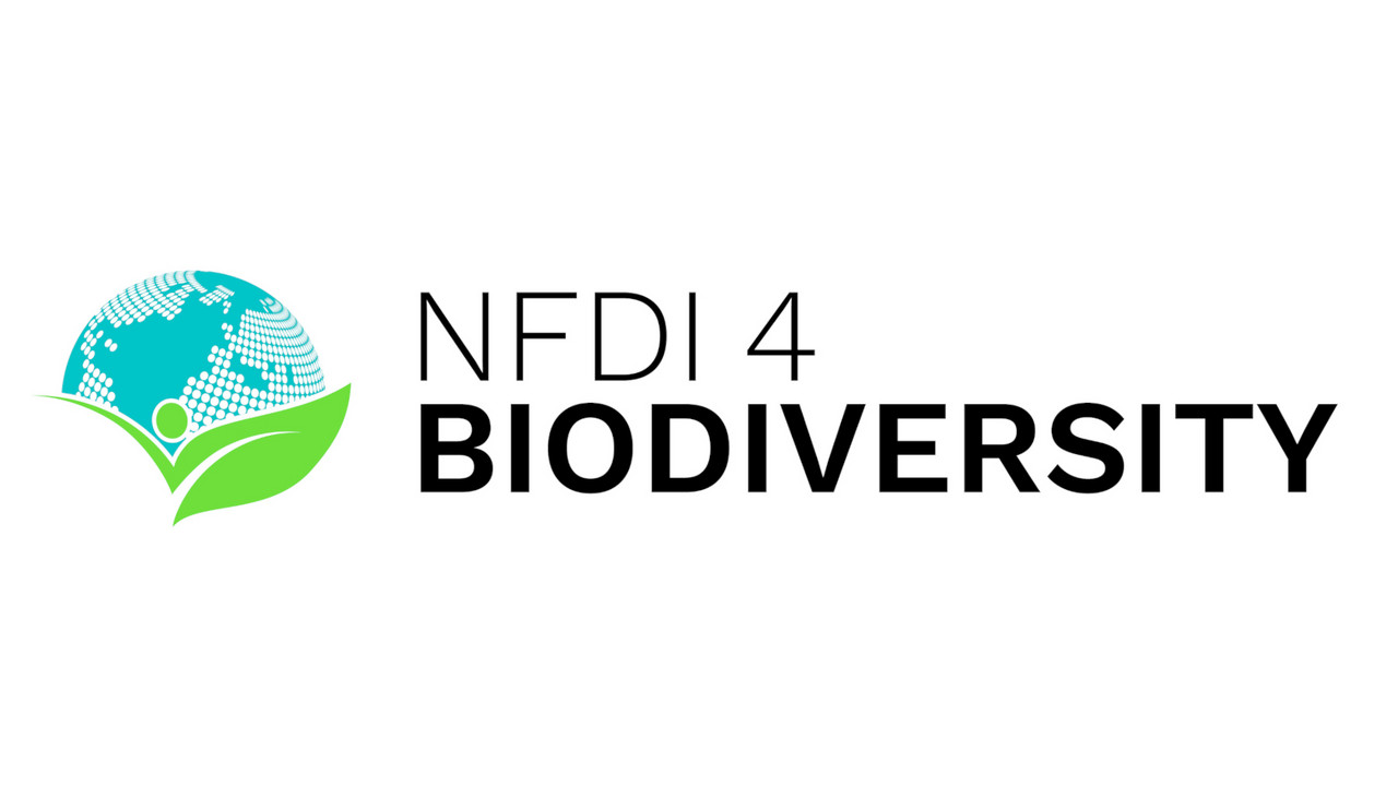 Logo des Projekts NFDI4Biodiversity. NFDI4Biodiversity ist ein Konsortium unter dem Dach der Nationalen Forschungsdateninfrastruktur, das sich der gemeinschaftlichen Nutzung von Biodiversitäts- und Umweltdaten widmet.